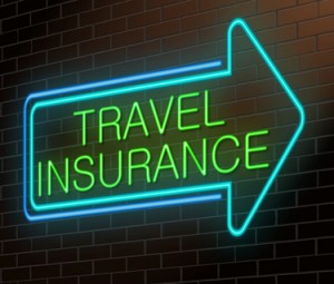 Travel insurance sign.