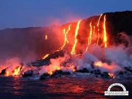 Volcano into sea